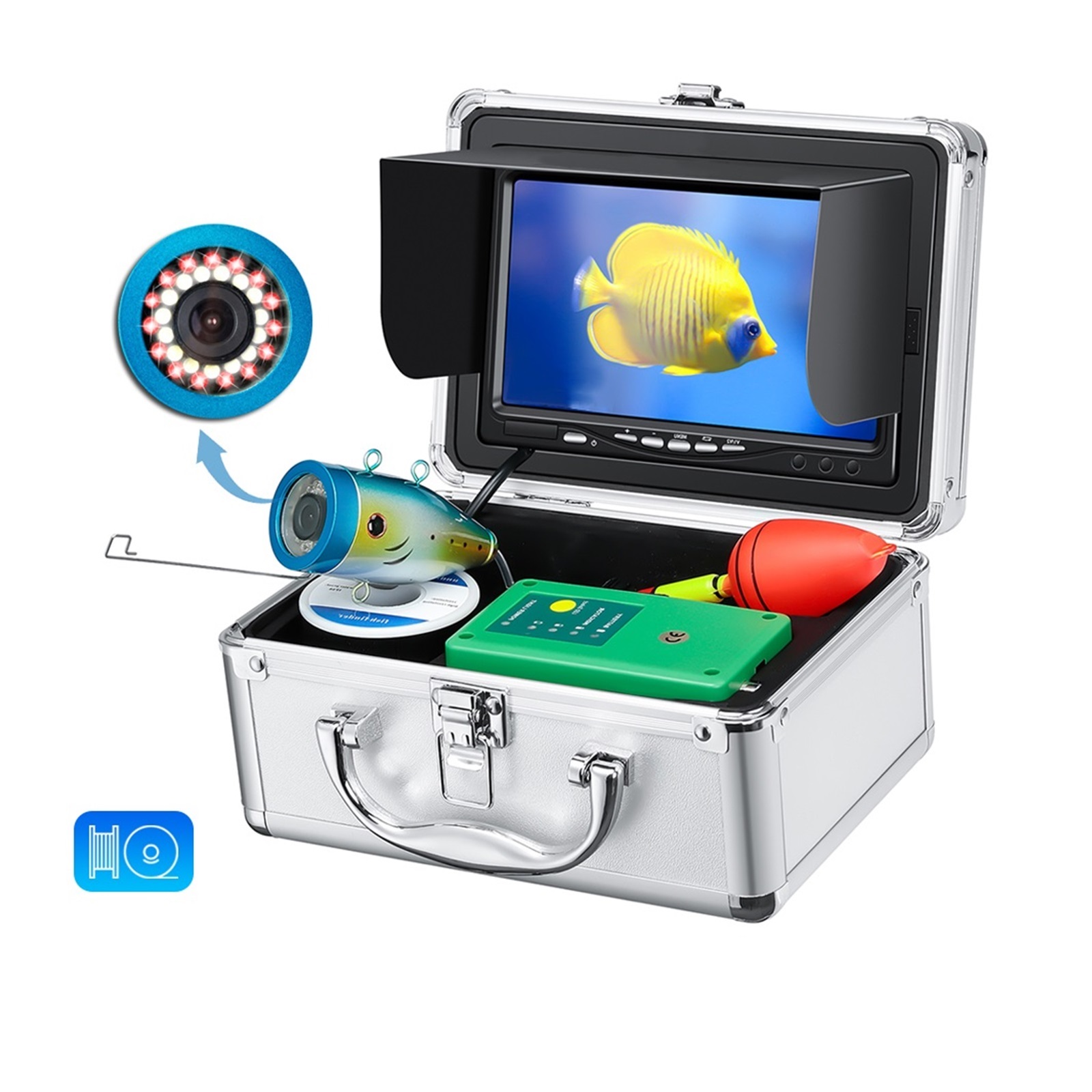 20M/40M Underwater Fishing Equipment 7\u0026quot; TFT Screen Fish Detector Portable 1000TVL Waterproof Camera For Find Big Fishes\n--------\nWaterproof Underwater Fish Finder